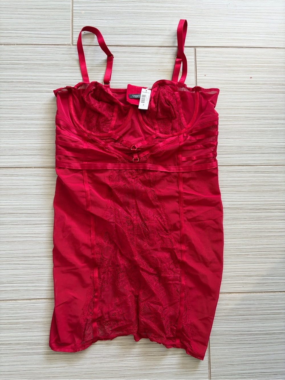 torrid Red Lace Slip Chemise with Adjustable Straps NWT NEVER WORN